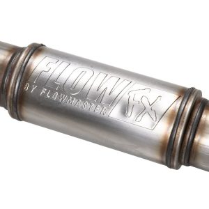 Flowmaster Exhaust Muffler, Flowfx, Direct-Fit, Round 4-1/2 Inch Stainless Steel Case, Single Center 3-1/2 Inch Inlet – 718102