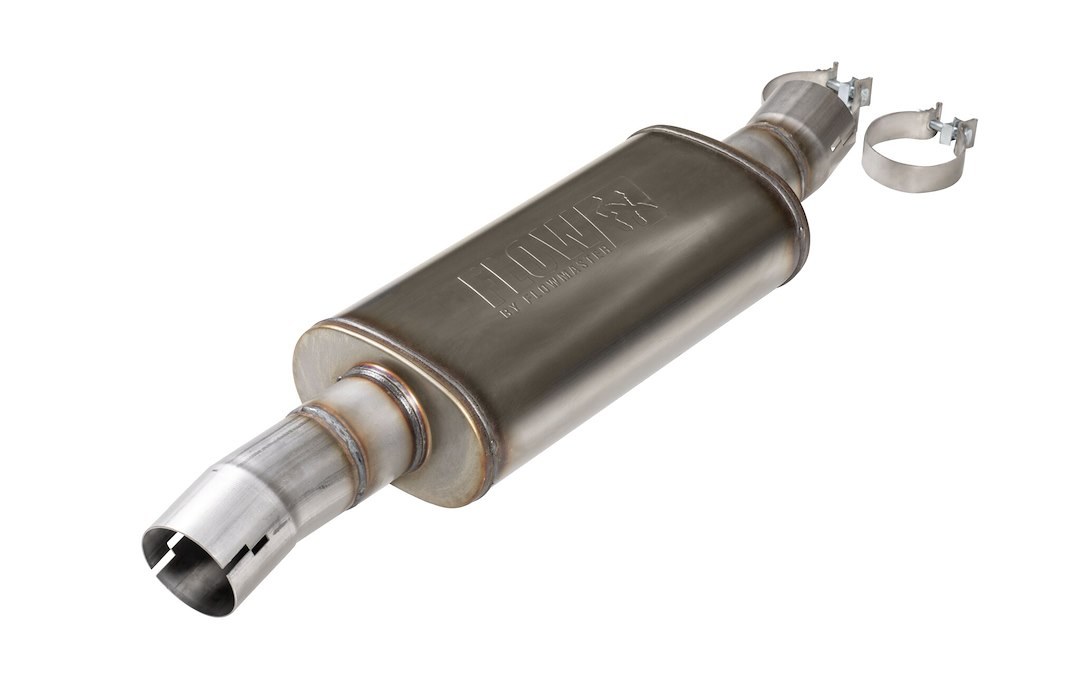 Flowmaster Exhaust Muffler, Flowfx, Direct-Fit, Round 5 Inch Stainless Steel Case, Single Center 3-1/2 Inch Inlet – 718155