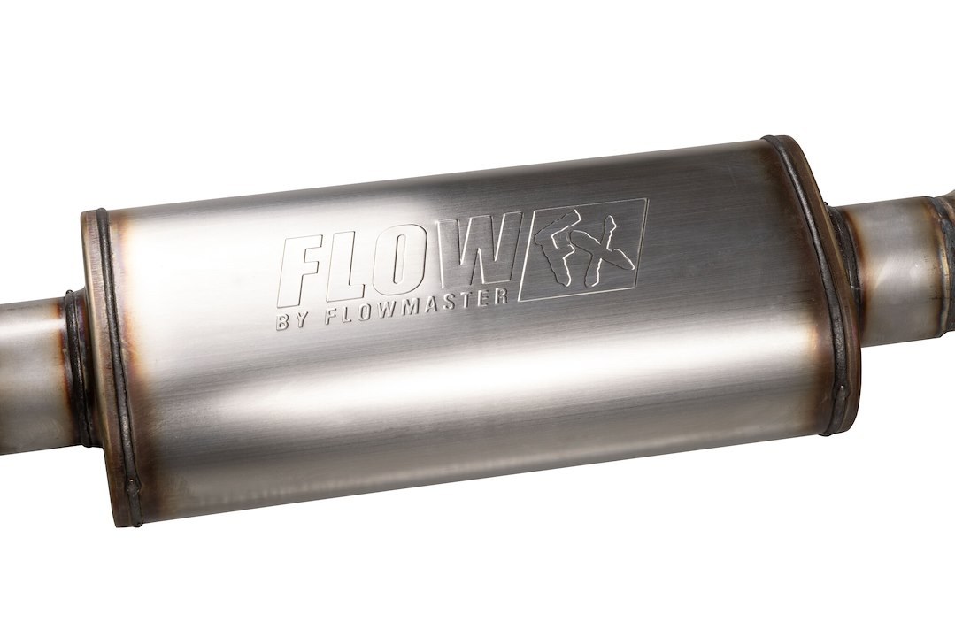 Flowmaster Exhaust Muffler, Flowfx, Direct-Fit, Round 5 Inch Stainless Steel Case, Single Center 3-1/2 Inch Inlet – 718155