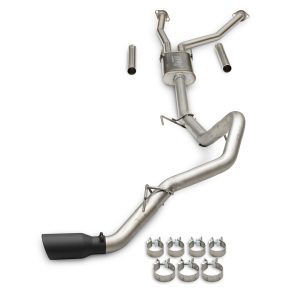 Flowmaster Exhaust System Kit, Flowfx Cat-Back System, 409 Stainless Steel, With Muffler, 3 Inch Pipe Diameter, Dual Exhaust with Single Exit – 718156
