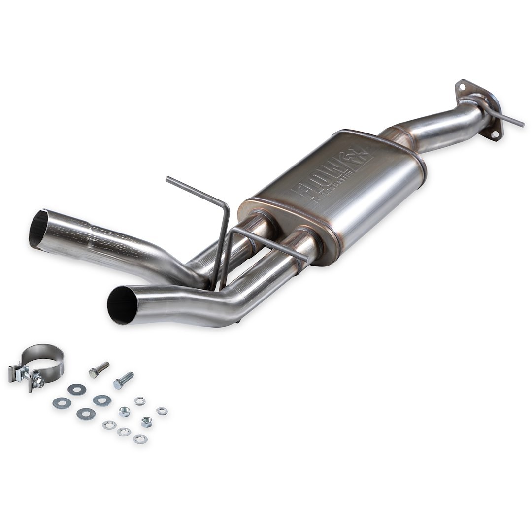Flowmaster Exhaust Muffler, Flowfx, Oval 409S Stainless Steel Case, 3 Inch Center Inlet, Dual 2-1/2 Inch Dual Outlet – 718195