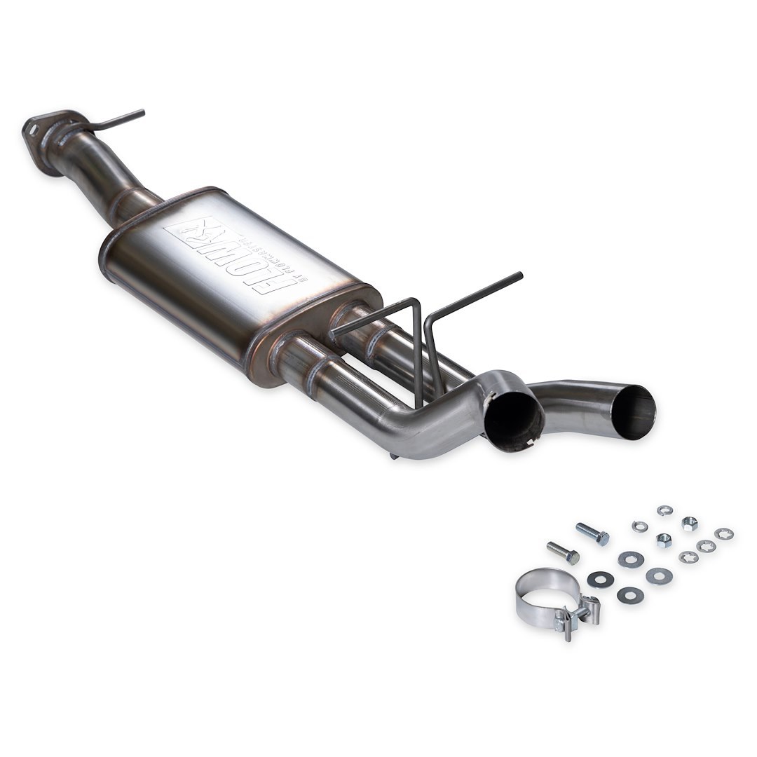 Flowmaster Exhaust Muffler, Flowfx, Oval 409S Stainless Steel Case, 3 Inch Center Inlet, Dual 2-1/2 Inch Dual Outlet – 718195