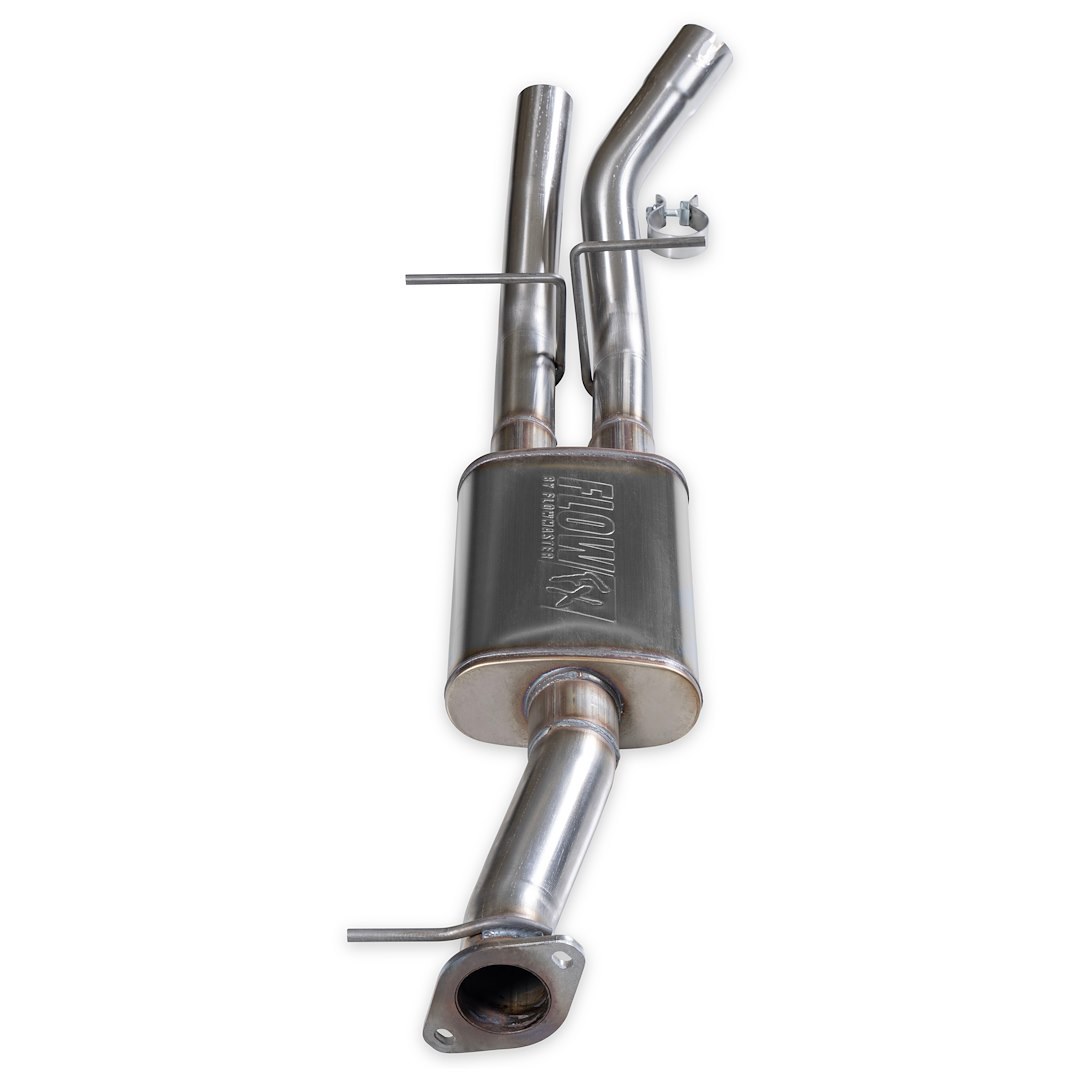 Flowmaster Exhaust Muffler, Flowfx, Oval 409S Stainless Steel Case, 3 Inch Center Inlet, Dual 2-1/2 Inch Dual Outlet – 718195