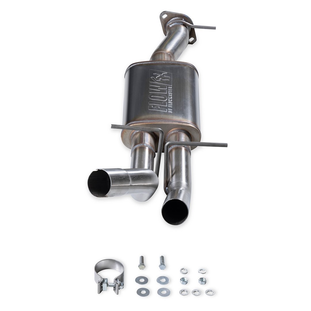 Flowmaster Exhaust Muffler, Flowfx, Oval 409S Stainless Steel Case, 3 Inch Center Inlet, Dual 2-1/2 Inch Dual Outlet – 718195