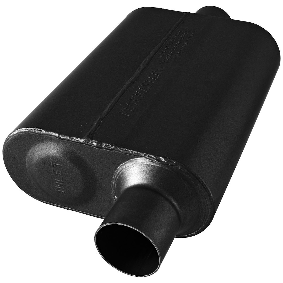 Flowmaster Exhaust Muffler, 40 Series ™ Original, 9-3/4 Inch Width X 4 Inch Height Black Coated Stainless Steel Case – 8042541
