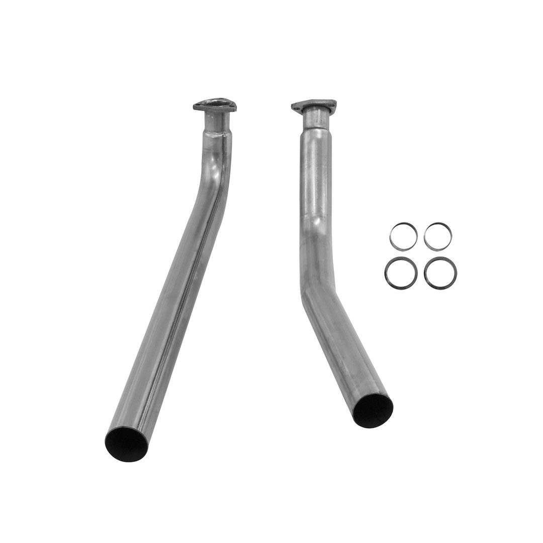 Flowmaster Exhaust Pipe Header, 2-1/2 Inch Diameter, Stainless Steel, With 3 Bolt Flanged Inlet/ Slip Fit Outlet, Without Oxygen Sensor Bung – 81068