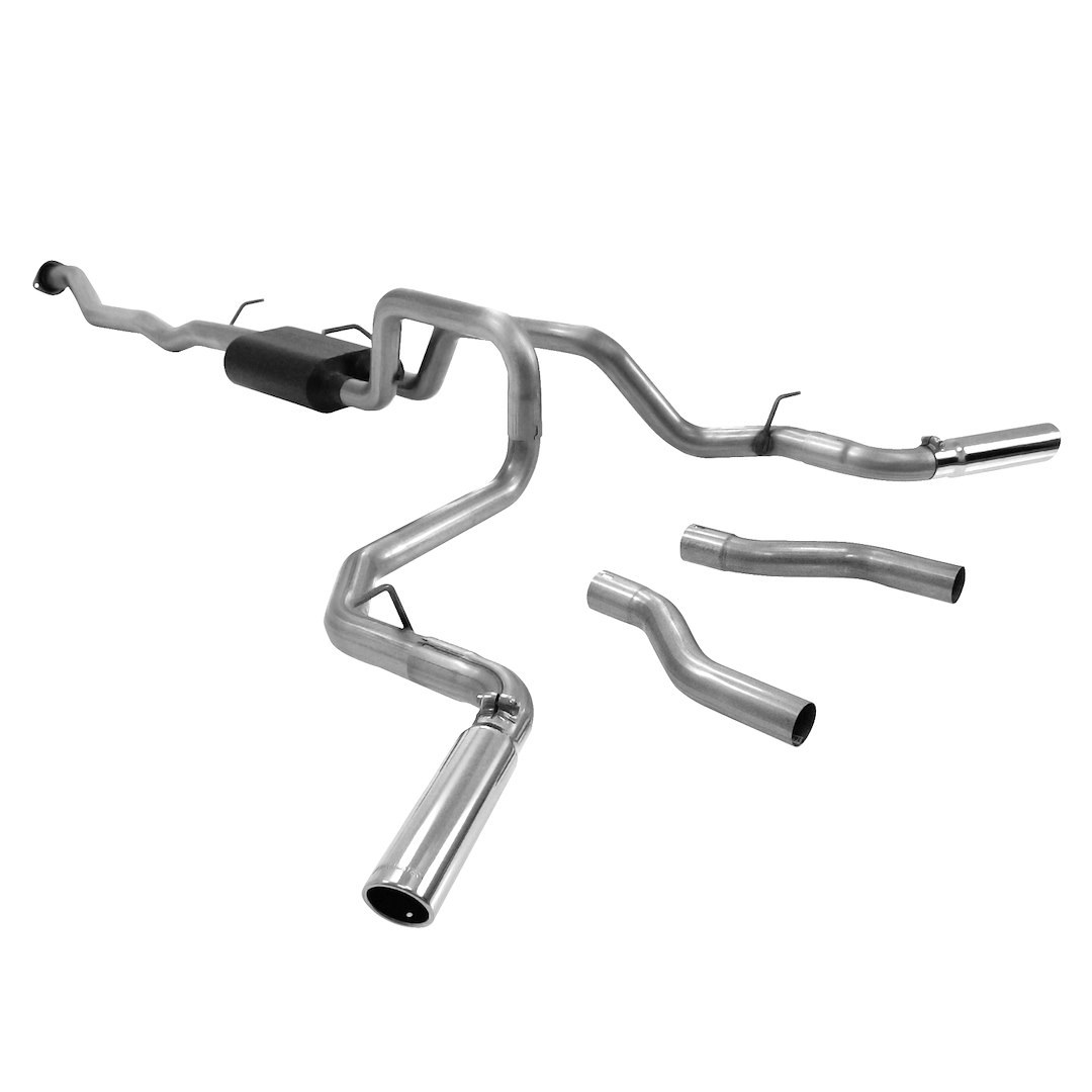 Flowmaster Exhaust System Kit, American Thunder ® Cat Back System, Stainless Steel, With Mufflers, 2-1/2 Inch Pipe Diameter – 817428