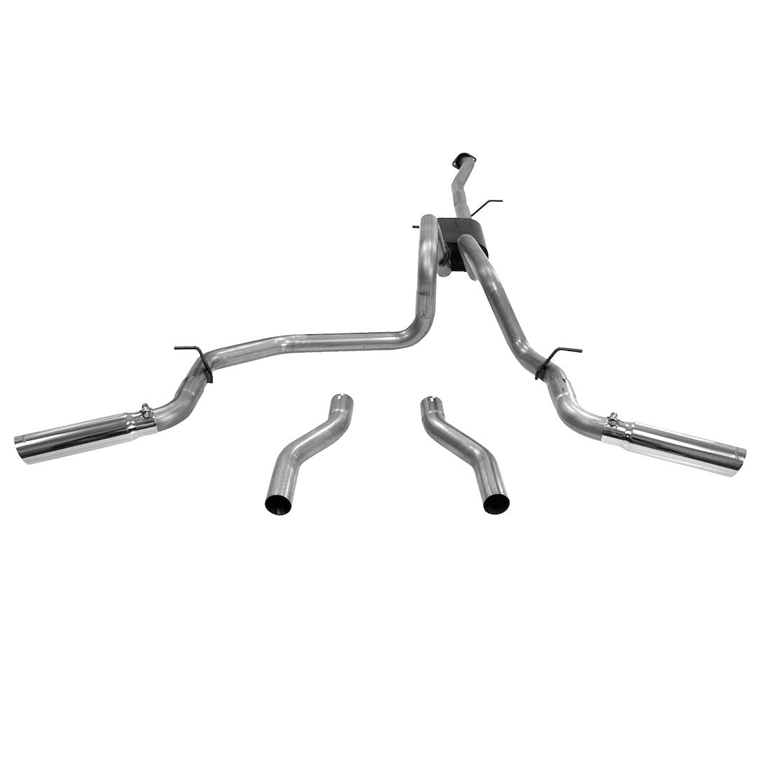 Flowmaster Exhaust System Kit, American Thunder ® Cat Back System, Stainless Steel, With Mufflers, 2-1/2 Inch Pipe Diameter – 817428