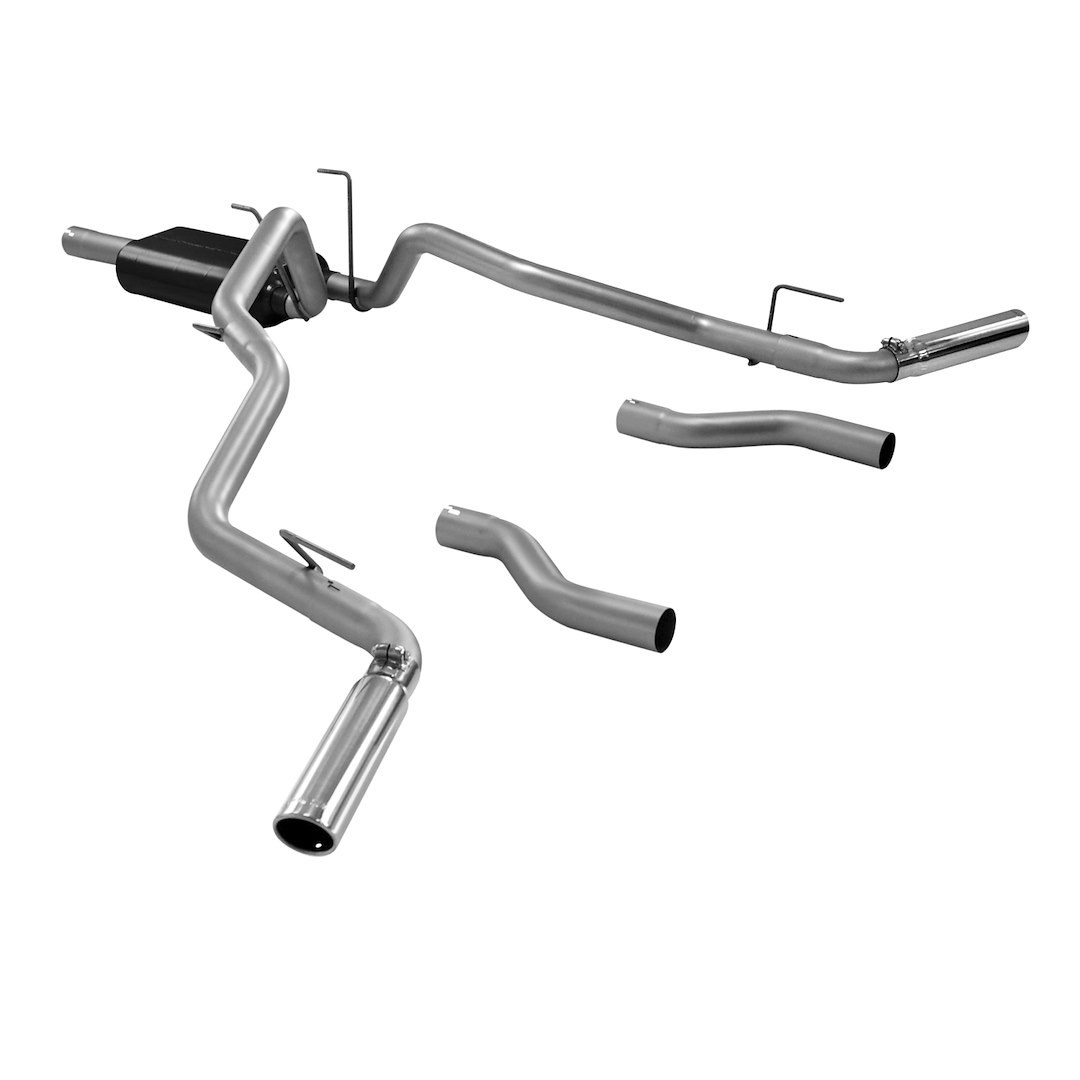 Flowmaster Exhaust System Kit, American Thunder ® Cat Back System, Stainless Steel, With Muffler, 2-1/2 Inch Pipe Diameter – 817490