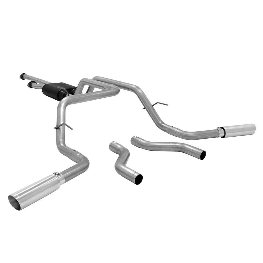 Flowmaster Exhaust System Kit, American Thunder ® Cat Back System, Stainless Steel, With Muffler, 2-1/2 Inch Pipe Diameter – 817664