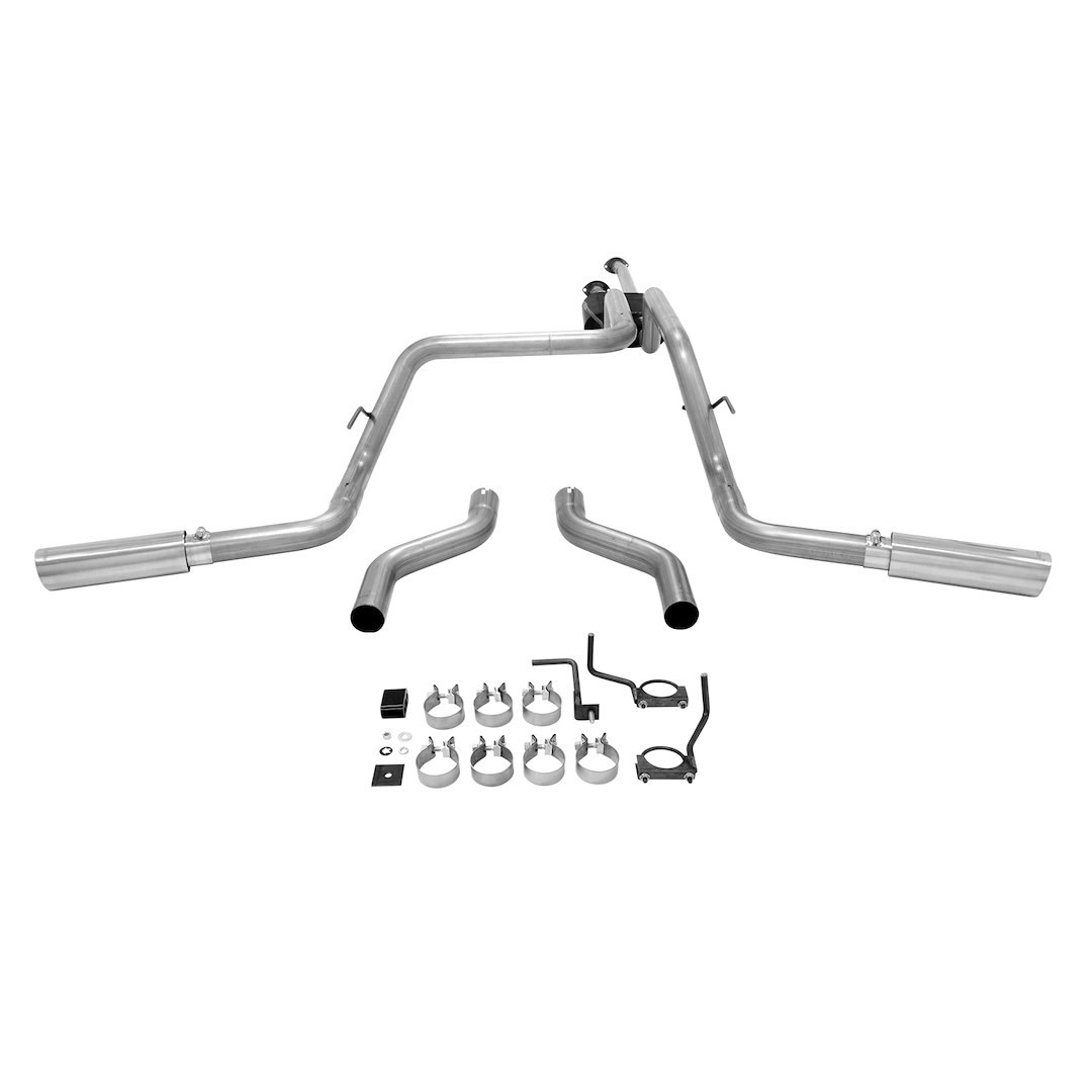 Flowmaster Exhaust System Kit, American Thunder ® Cat Back System, Stainless Steel, With Muffler, 2-1/2 Inch Pipe Diameter – 817664