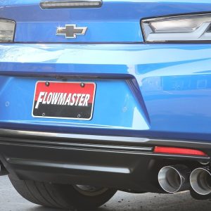 Flowmaster Exhaust System Kit, American Thunder ® Axle Back System, Stainless Steel, With Mufflers, 3 Inch Pipe Diameter – 817746