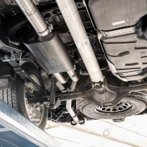 Flowmaster Exhaust System Kit, American Thunder ® Cat Back System, Stainless Steel, With Muffler, 3-1/2 Inch Pipe Diameter – 817891