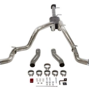 Flowmaster Exhaust System Kit, American Thunder ® Cat Back System, T-409 Stainless Steel, With 50 Series Muffler, 3 Inch Pipe Diameter – 817933
