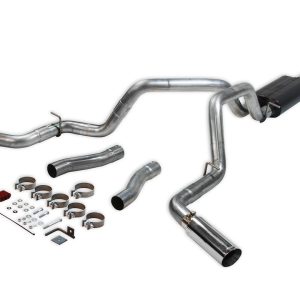 Flowmaster Exhaust System Kit, American Thunder ® Cat Back System, T-409 Stainless Steel, With 50 Series Muffler, 3 Inch Pipe Diameter – 817933