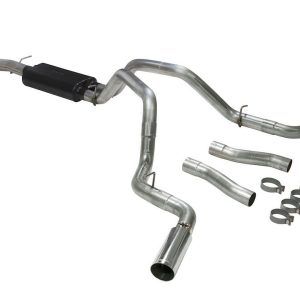 Flowmaster Exhaust System Kit, American Thunder ® Cat Back System, T-409 Stainless Steel, With 50 Series Muffler, 3 Inch Pipe Diameter – 817933
