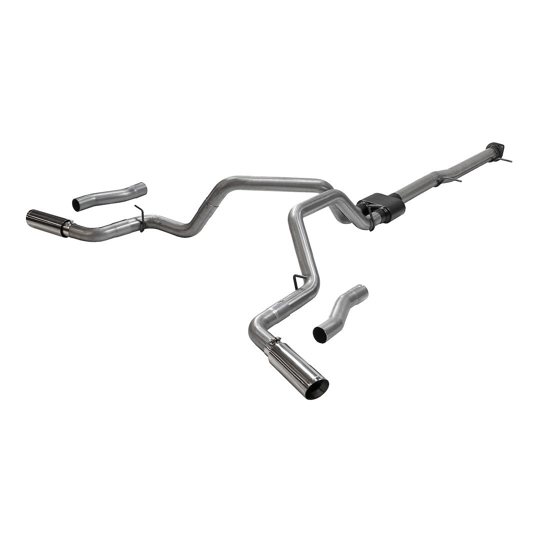 Flowmaster Exhaust System Kit, Outlaw ® Cat-Back System, Stainless Steel, With Muffler, 3 Inch Pipe Diameter, Single Exhaust with Dual Exit – 818112