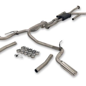 Flowmaster Exhaust System Kit, American Thunder ® Cat Back System, 409 Stainless Steel, With Mufflers, 3 to 2-1/2 Inch Pipe Diameter – 818140