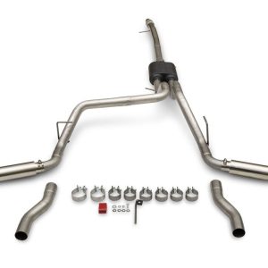 Flowmaster Exhaust System Kit, American Thunder ® Cat Back System, 409 Stainless Steel, With Muffler, 2-1/2 Inch Pipe Diameter – 818158