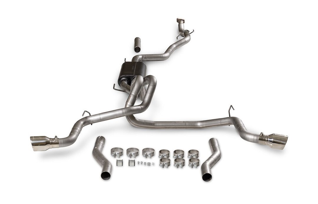 Flowmaster Exhaust System Kit, American Thunder® Cat-Back System, 409 Stainless Steel, With Muffler, 3 to 2-1/2 Inch Pipe Diameter – 818176