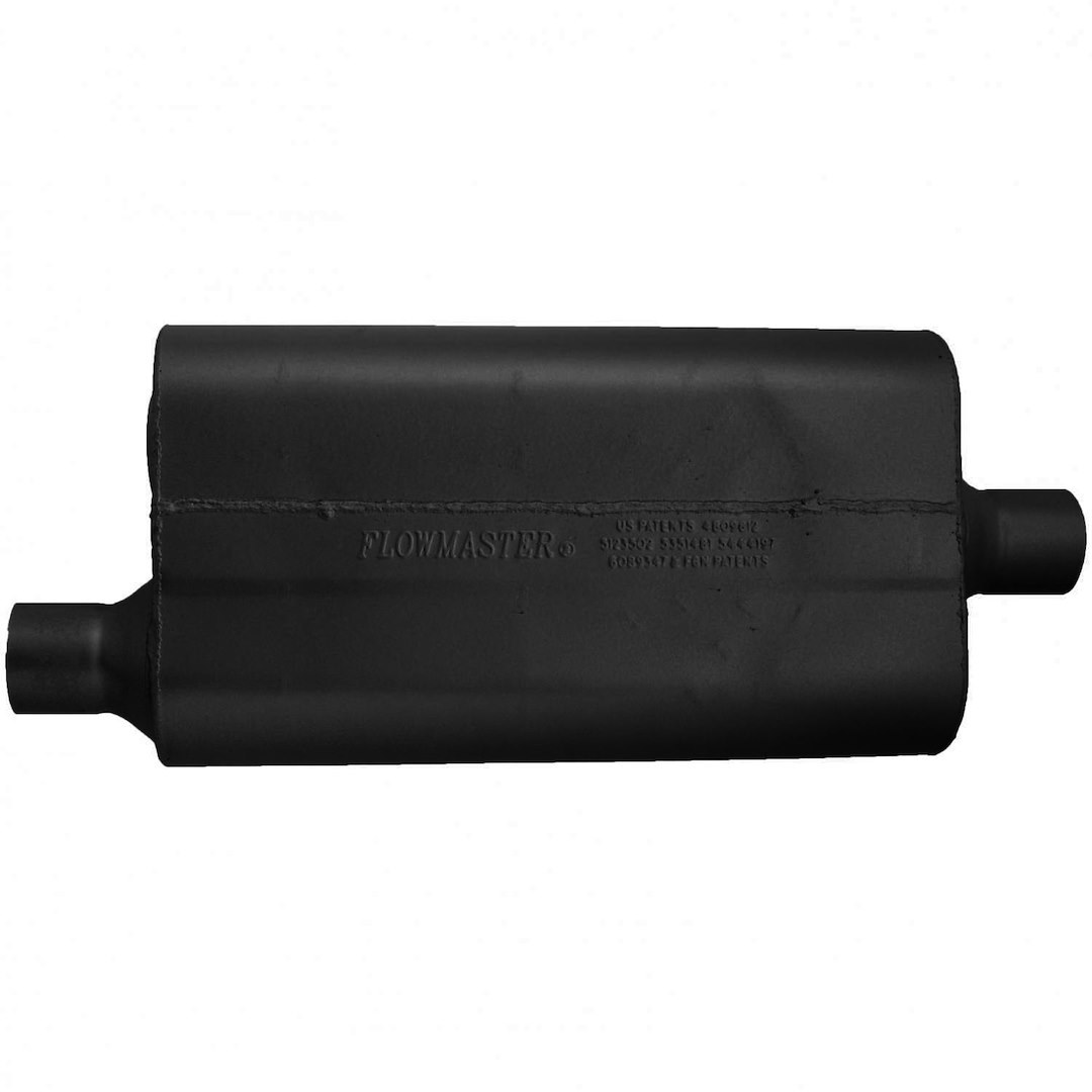 Flowmaster Exhaust Muffler, 50 Series ™ Delta Flow ®, 9-3/4 Inch Width X 4 Inch Height Aluminized Steel Case, Single 2-1/4 Inch Offset Inlet – 942451
