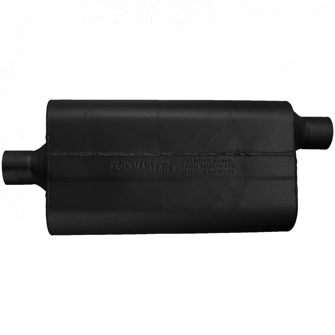 Flowmaster Exhaust Muffler, 50 Series ™ Delta Flow ®, 9-3/4 Inch Width X 4 Inch Height Aluminized Steel Case, Single 2-1/4 Inch Center Inlet – 942452