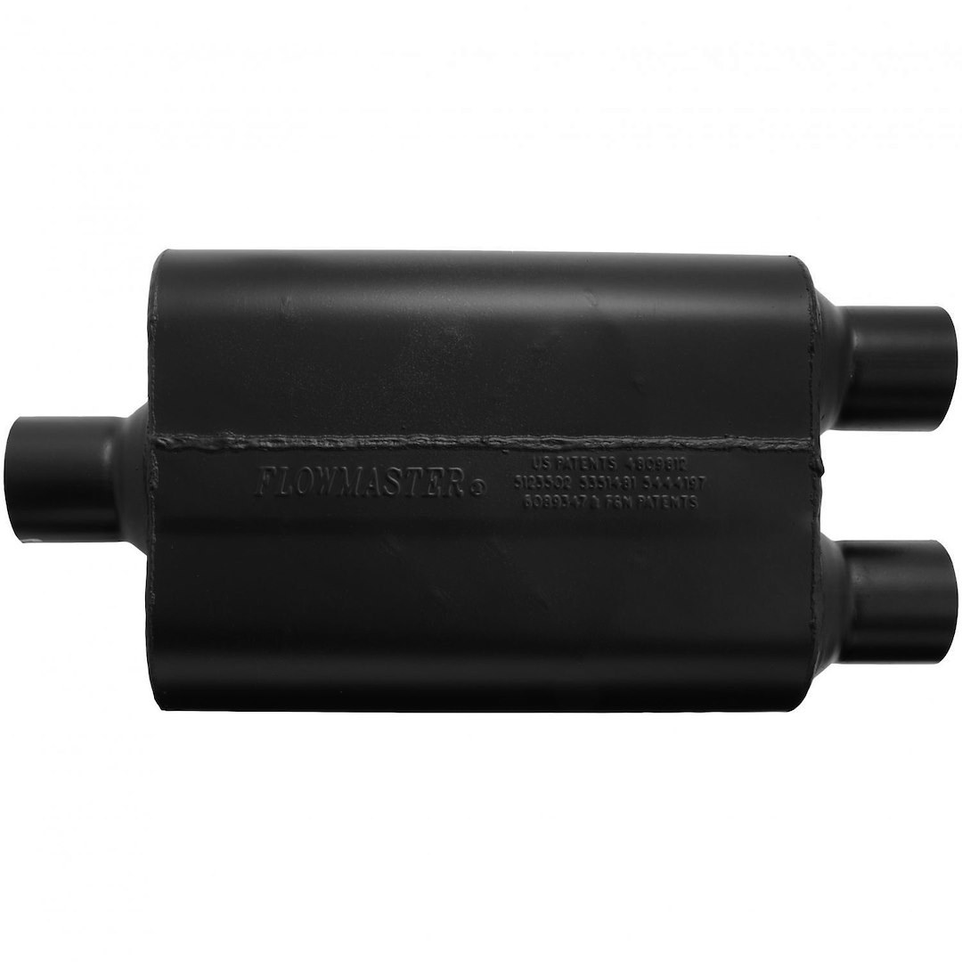 Flowmaster Exhaust Muffler, Super 44 ™ Delta Flow ®, 9-3/4 Inch Width X 4 Inch Height Aluminized Steel Case, Single 2-1/2 Inch Center Inlet – 9425472