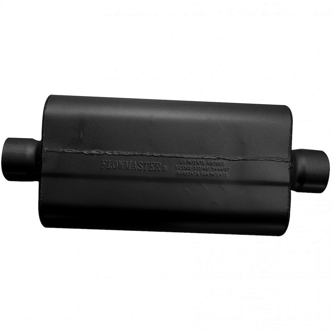 Flowmaster Exhaust Muffler, 50 Series ™ Delta Flow ®, 9-3/4 Inch Width X 4 Inch Height Aluminized Steel Case, Single 3 Inch Center Inlet – 943050