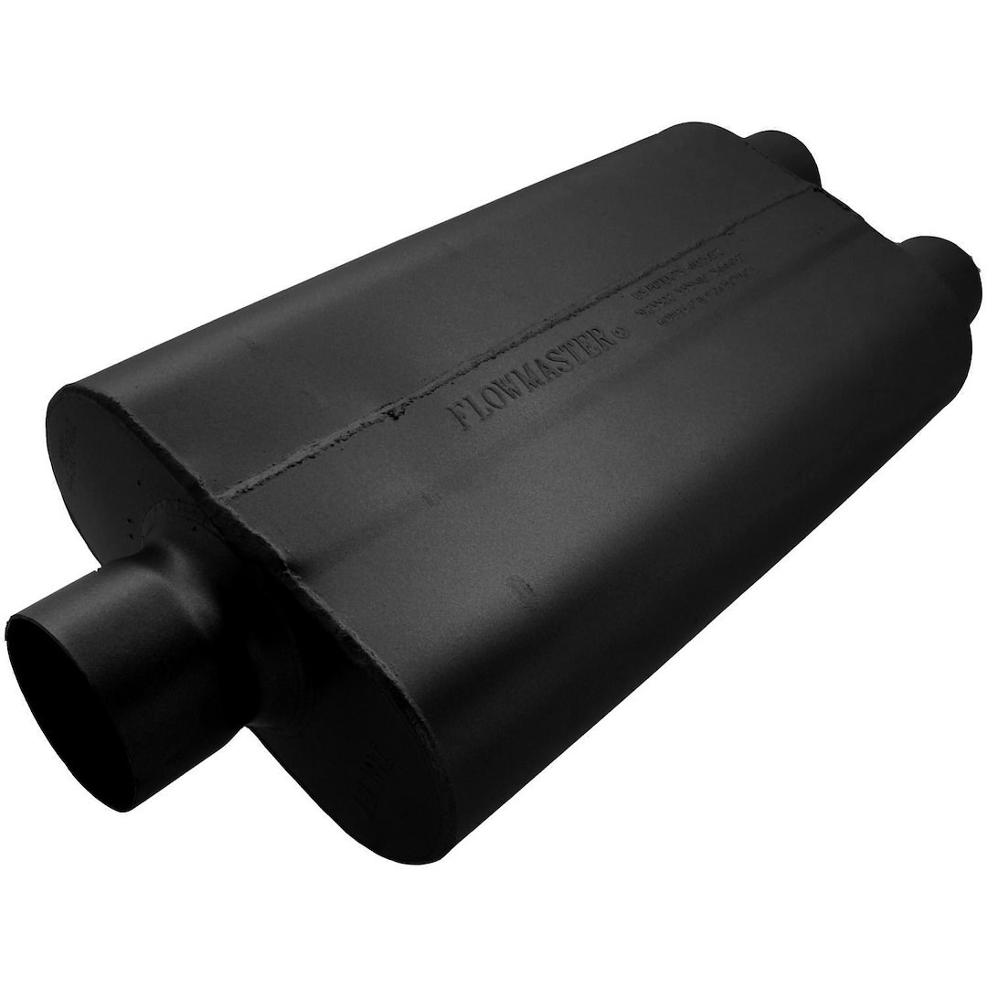 Flowmaster Exhaust Muffler, 50 Series ™ Delta Flow ®, 9-3/4 Inch Width X 4 Inch Height Aluminized Steel Case, Single 3 Inch Center Inlet – 9430502