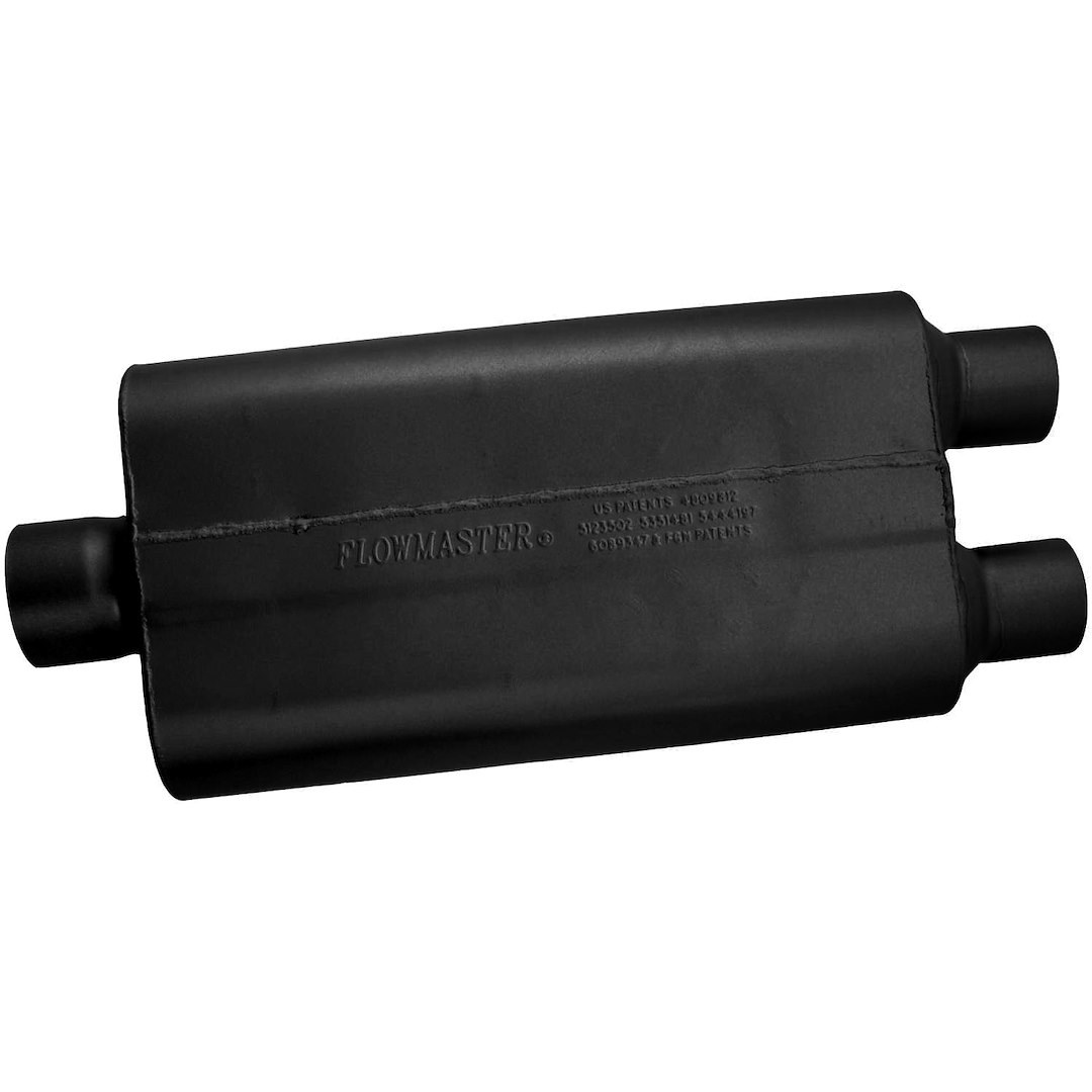 Flowmaster Exhaust Muffler, 50 Series ™ Delta Flow ®, 9-3/4 Inch Width X 4 Inch Height Aluminized Steel Case, Single 3 Inch Center Inlet – 9430502