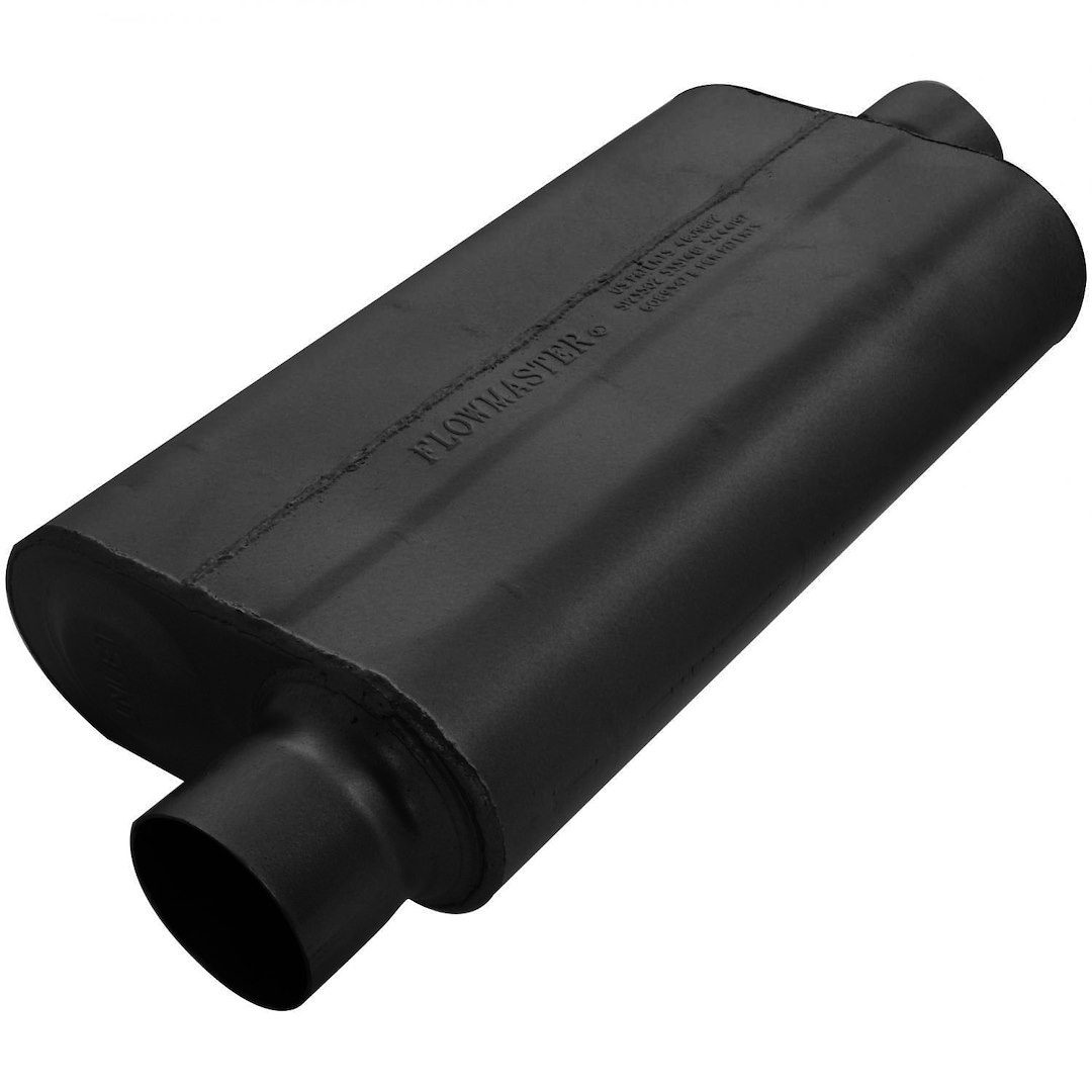 Flowmaster Exhaust Muffler, 50 Series ™ Delta Flow ®, 9-3/4 Inch Width X 4 Inch Height Aluminized Steel Case, Single 3 Inch Offset Inlet – 943051