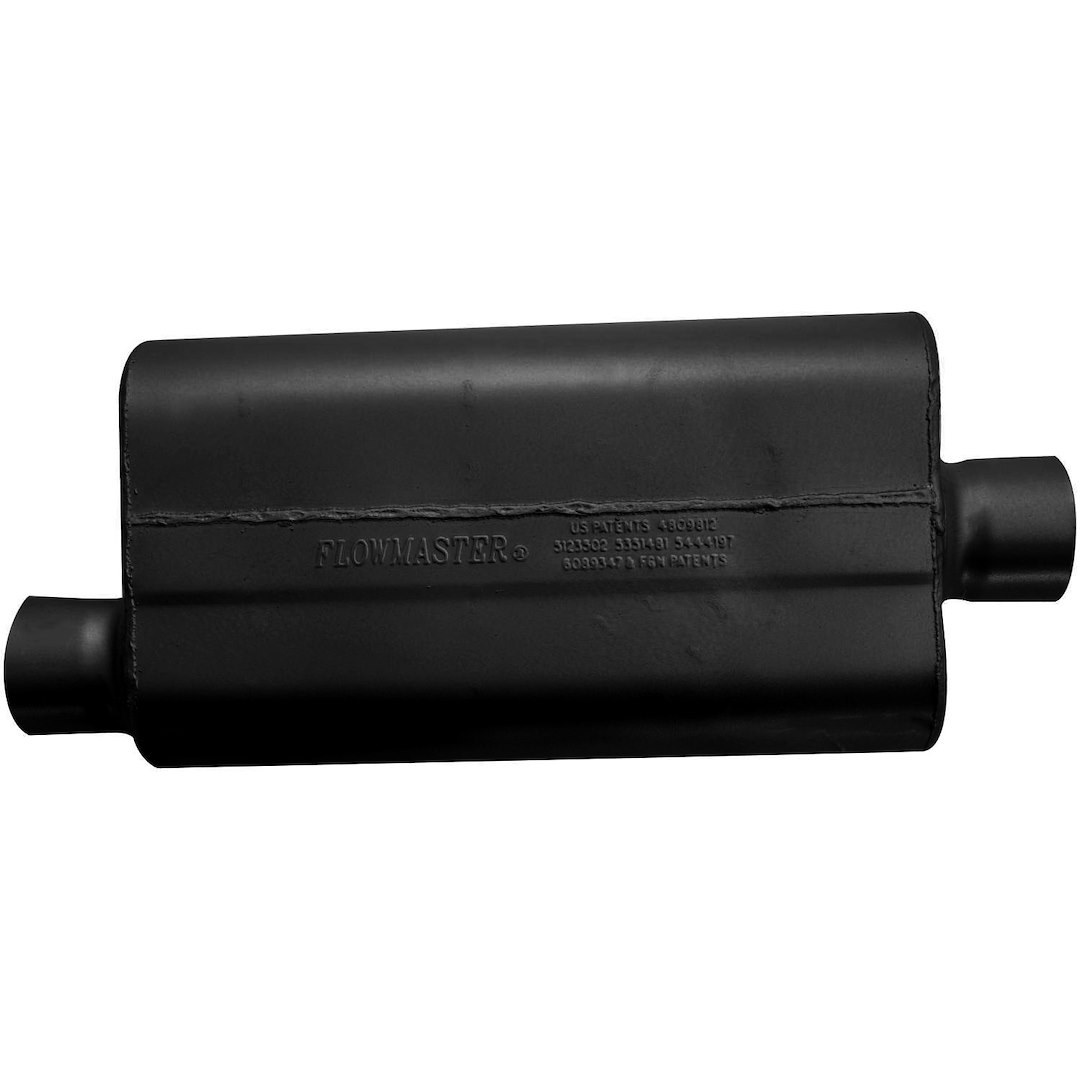 Flowmaster Exhaust Muffler, 50 Series ™ Delta Flow ®, 9-3/4 Inch Width X 4 Inch Height Aluminized Steel Case, Single 3 Inch Offset Inlet – 943051