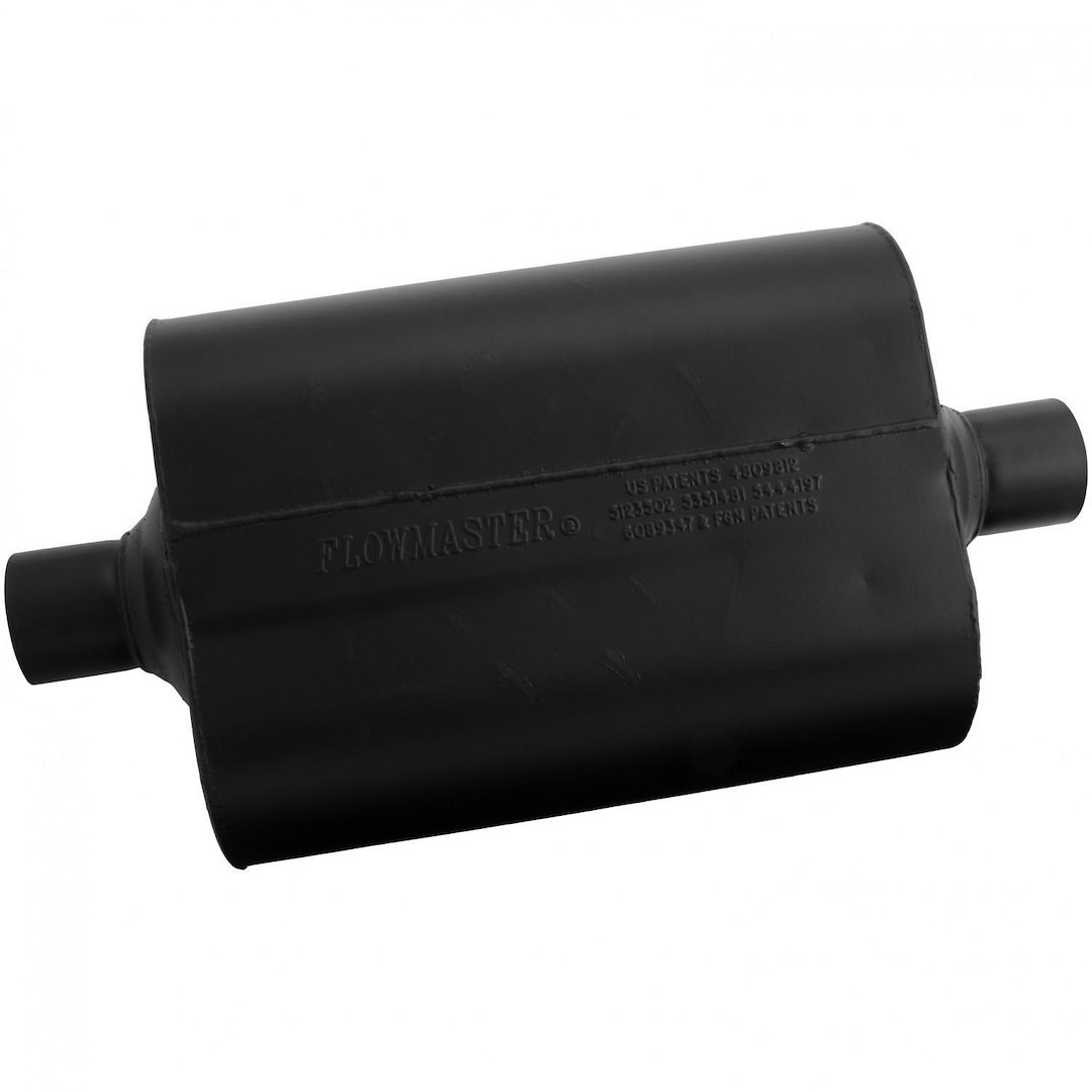 Flowmaster Exhaust Muffler, Super 40 ® Delta Flow ®, 10 Inch Width X 5 Inch Height Aluminized Steel Case, Single 2-1/4 Inch Center Inlet – 952445