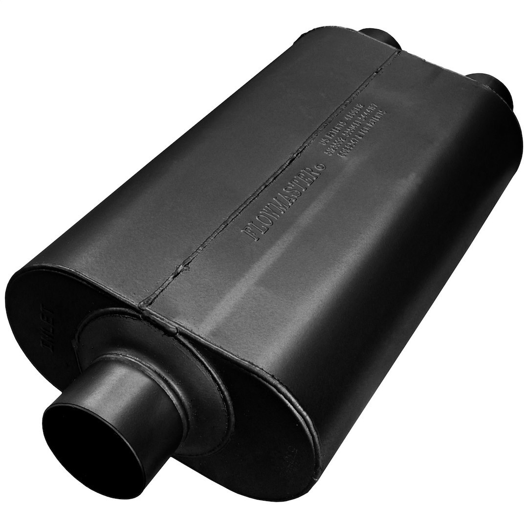 Flowmaster Exhaust Muffler, 50 Series ™ Heavy Duty, 10 Inch Width X 5 Inch Height Aluminized Steel Case, Single 3 Inch Center Inlet – 9530572