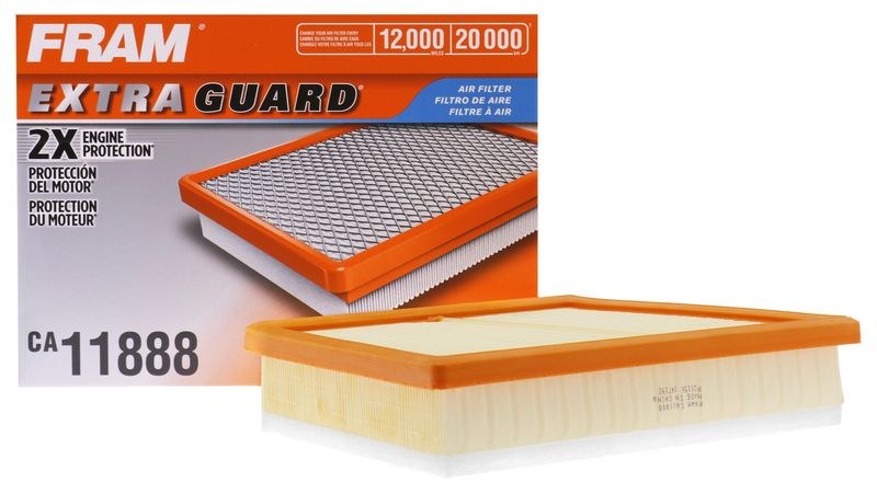 FRAM Air Filter, Extra Guard ®, Flexible, Cellulose, Rectangular, 11.45 Inch Length X 8.3 Inch Width X 2.16 Inch Height – CA11888