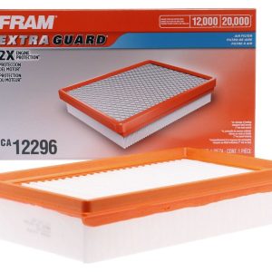 FRAM Air Filter, Extra Guard ®, Cellulose Media, Rectangular Shape, 2.11 Inch Height X 9.92 Inch Length X 5-3/4 Inch Width – CA12296