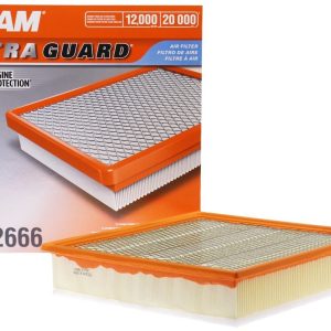 FRAM Air Filter, Extra Guard ®, Cellulose Media, Square Shape, 2.42 Inch Height X 12.36 Inch Length X 11.4 Inch Width – CA12666
