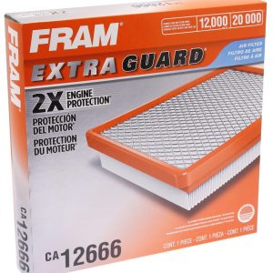 FRAM Air Filter, Extra Guard ®, Cellulose Media, Square Shape, 2.42 Inch Height X 12.36 Inch Length X 11.4 Inch Width – CA12666