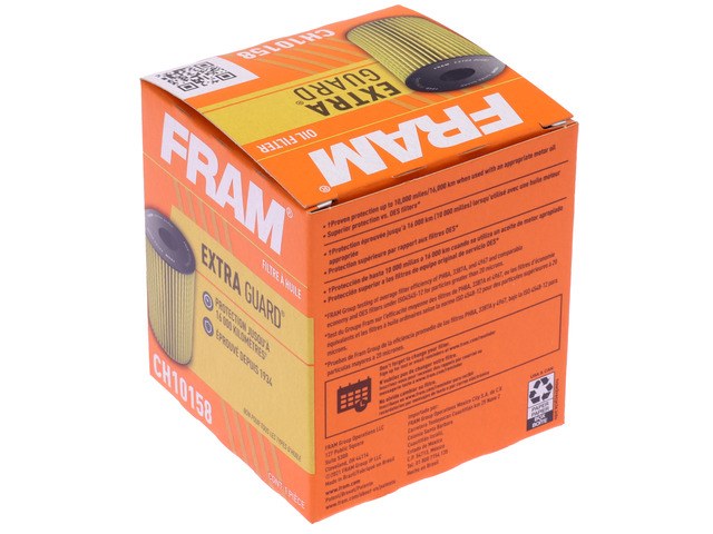 FRAM Oil Filter, Extra Guard ®, Cartridge Style, Cellulose and Synthetic Blend Filter Media, Without Anti Drain Back Valve – DL10158