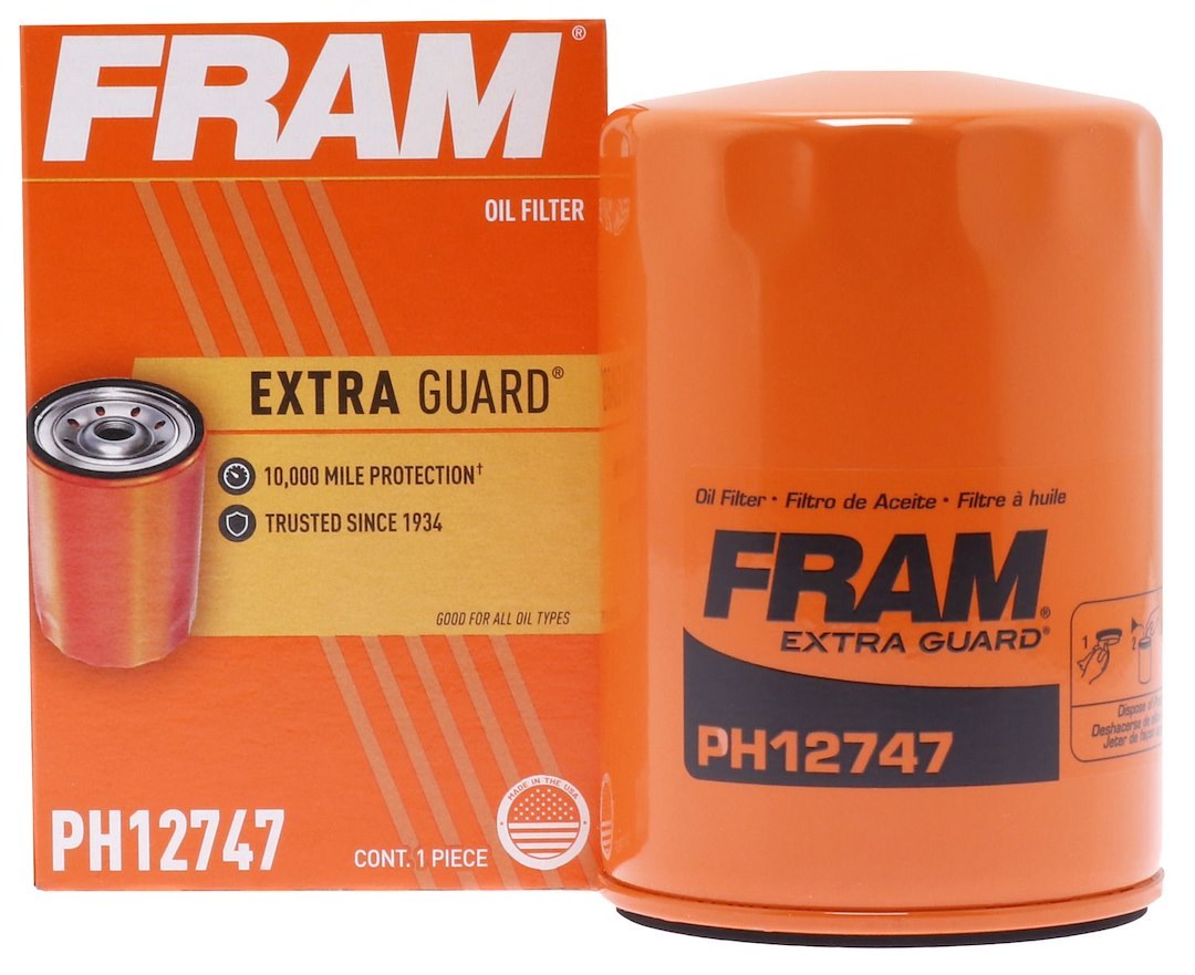 FRAM Oil Filter, Extra Guard®, Spin on Style, Cellulose/ Synthetic Filter Material, With Anti Drain Back Valve – FPH12747