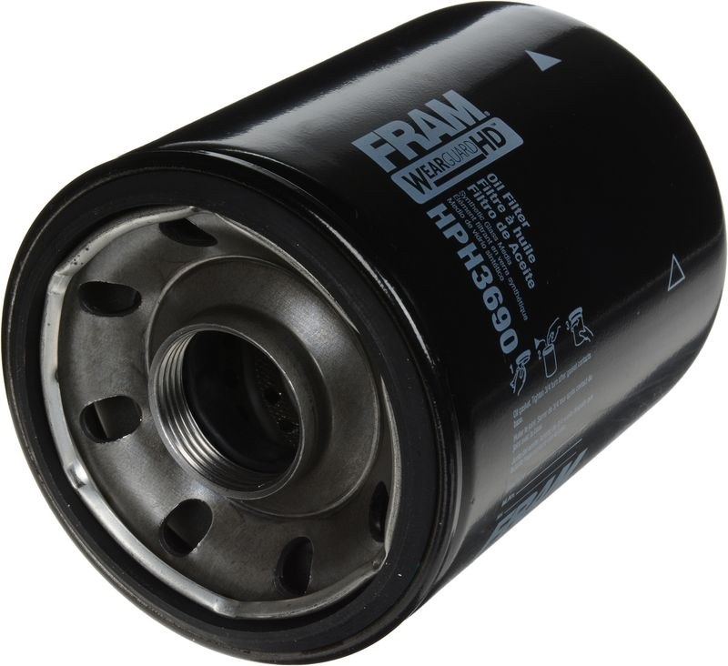 FRAM Oil Filter, Wearguard HD, Spin-On, Without Anti Drain Back Valve, 4.66 Inch Outside Diameter X 6.29 Inch Height – HPH3690FP