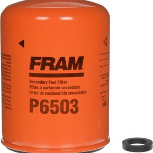 FRAM Fuel Filter, For Use with Heavy Duty Vehicles, Spin on, Enhanced Cellulose Media, 4.077 Inch Height, 6 to 8 Cfm Flow Rate – P6503