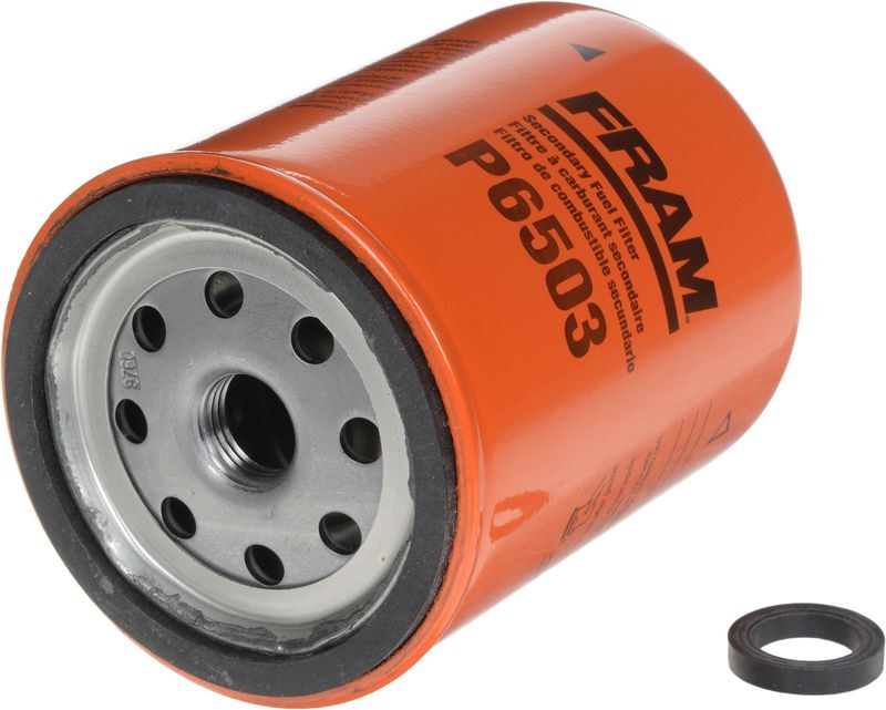 FRAM Fuel Filter, For Use with Heavy Duty Vehicles, Spin on, Enhanced Cellulose Media, 4.077 Inch Height, 6 to 8 Cfm Flow Rate – P6503