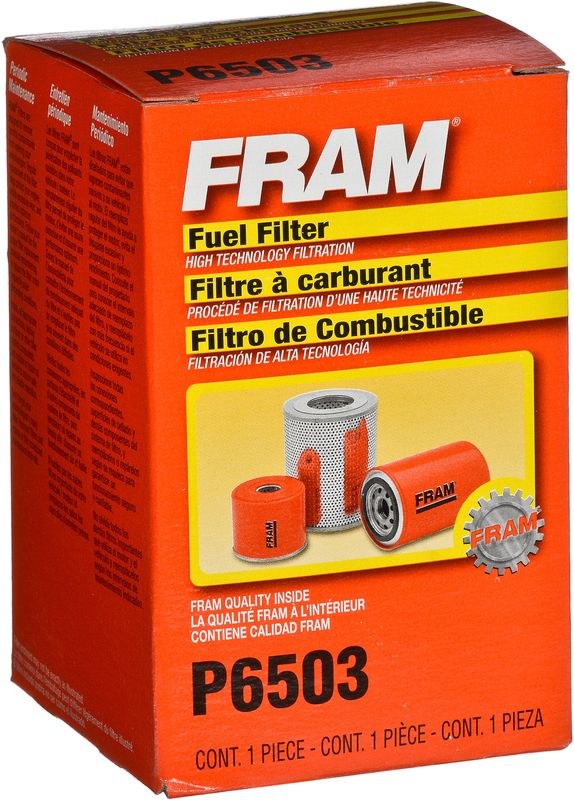 FRAM Fuel Filter, For Use with Heavy Duty Vehicles, Spin on, Enhanced Cellulose Media, 4.077 Inch Height, 6 to 8 Cfm Flow Rate – P6503