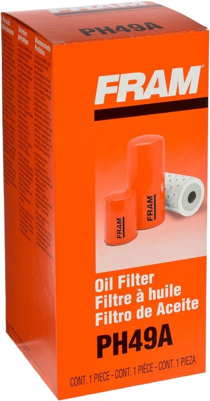 FRAM Oil Filter, Wearguard HD, Spin-On, Without Anti Drain Back Valve, 4.26 Inch Outside Diameter X 10.42 Inch Height – PH49A