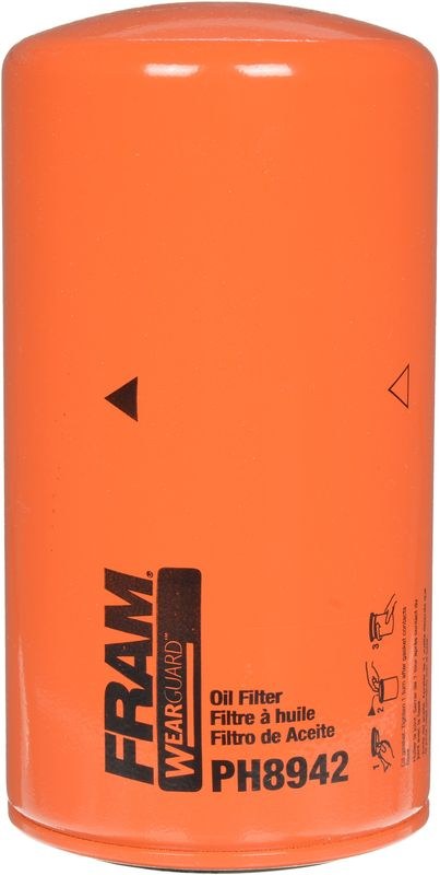 FRAM Oil Filter, Wearguard HD, Spin-On, Without Anti Drain Back Valve, 3.69 Inch Outside Diameter X 7.18 Inch Height – PH8942