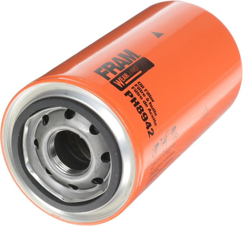 FRAM Oil Filter, Wearguard HD, Spin-On, Without Anti Drain Back Valve, 3.69 Inch Outside Diameter X 7.18 Inch Height – PH8942