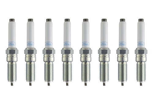 Ford Spark Plug, Colder Heat Range for Supercharged Applications, Set of 8, 12 Millimeter Thread, 0.032 Inch Gap – M-12405-50VDE