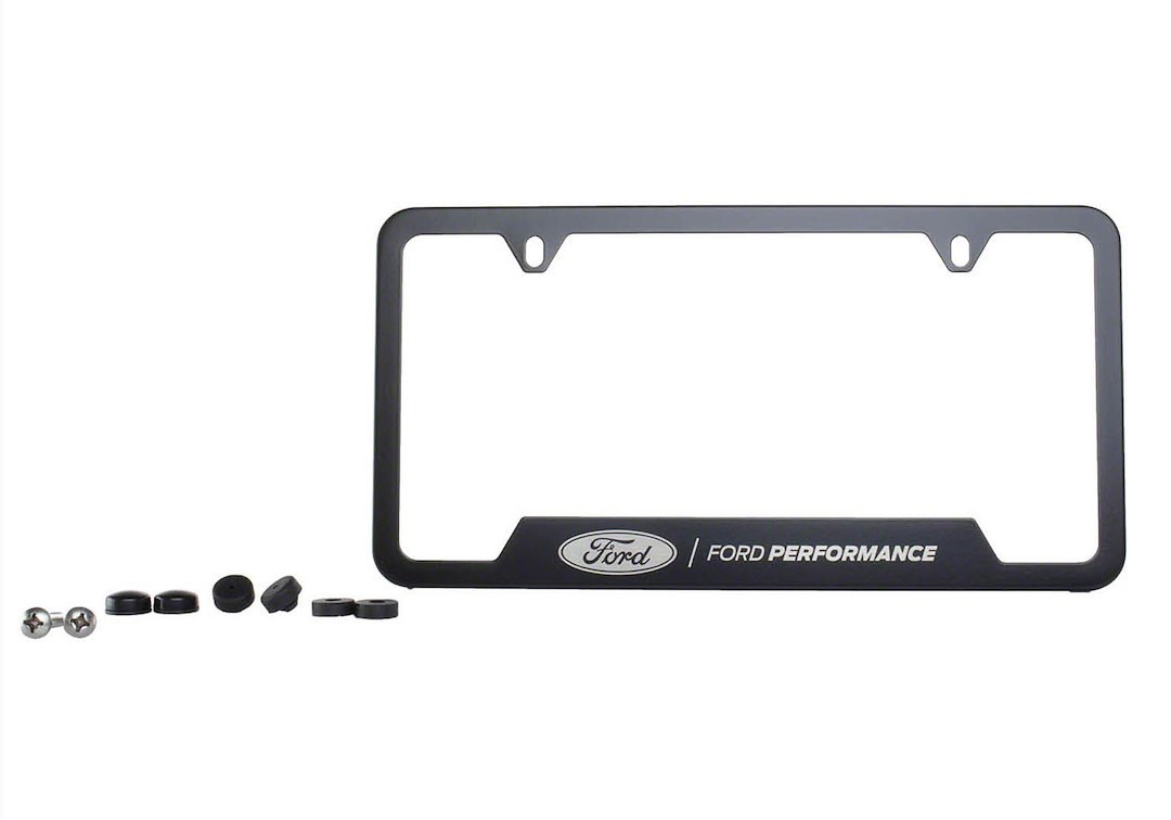 Ford License Plate Frame, With Ford Performance Logo, Without Lights, 304 Stainless Steel with Black Finish – M-1828-SS304BK
