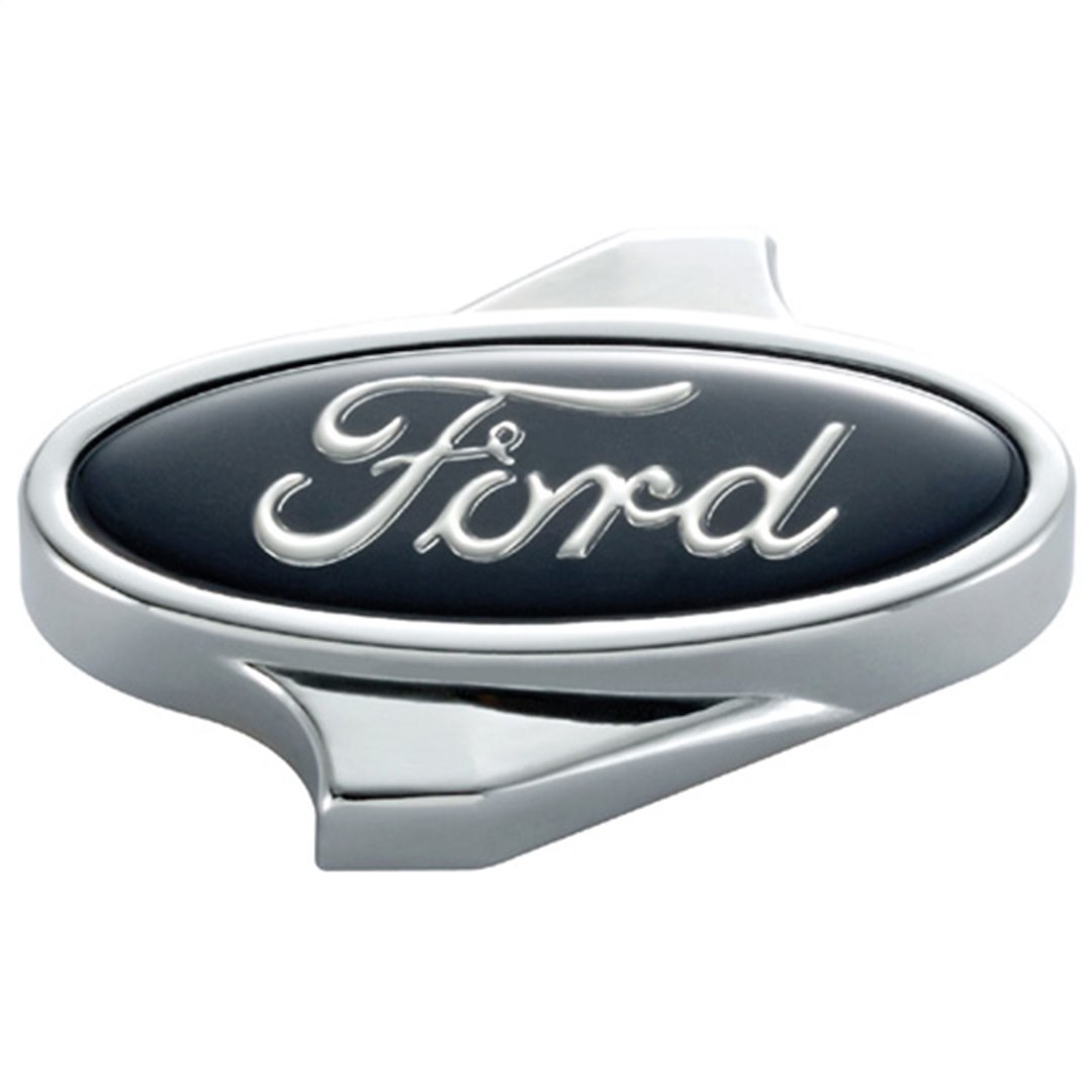 Ford Air Cleaner Mounting Nut, 1/4 Inch – 20 Thread Size, Chrome/ Blue, Ford Logo – 302-333